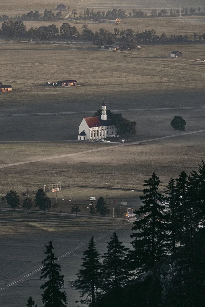 Small castle in the fields.