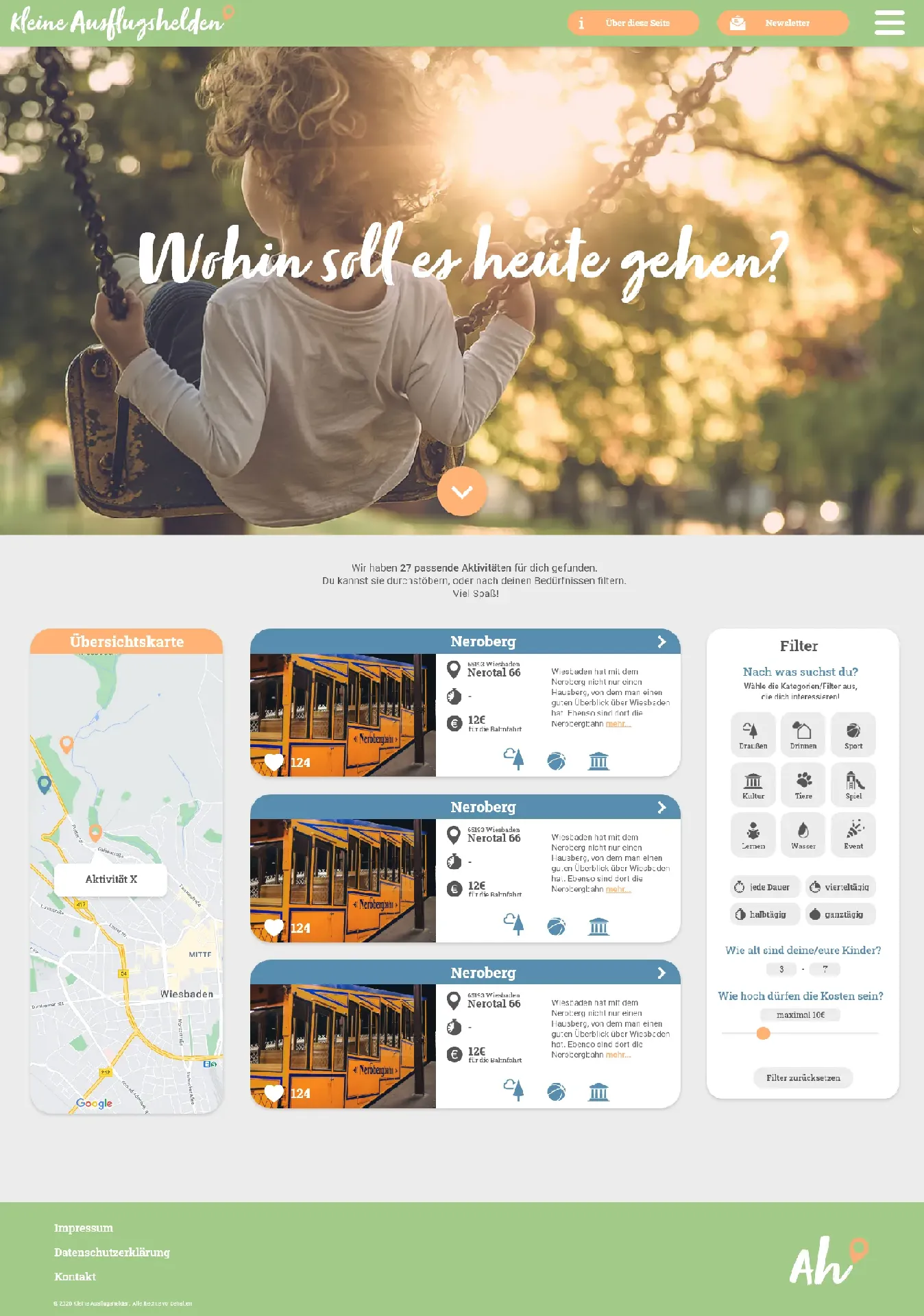 Discover page - kleine Ausflugshelden